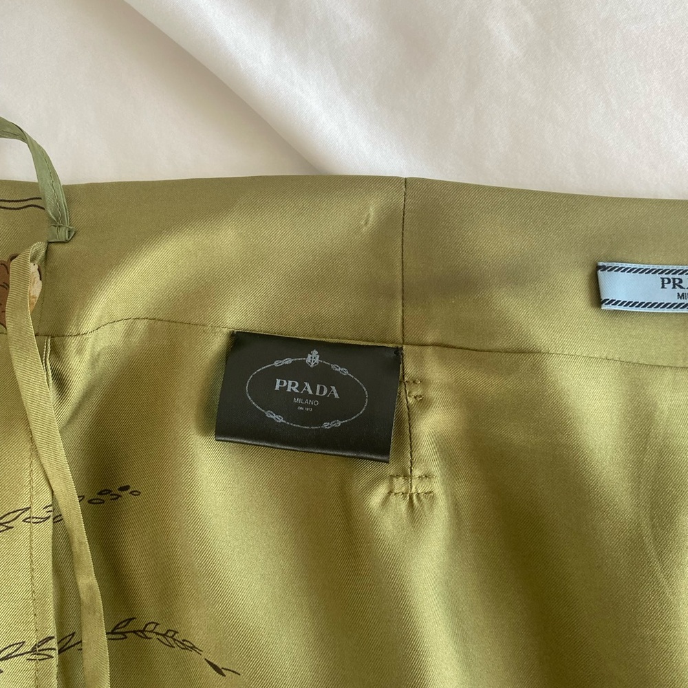This season Prada silk wrap skirt.